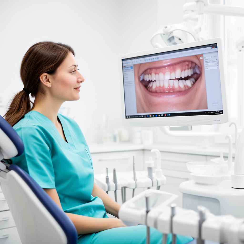 Dentist showing patient their digital scan