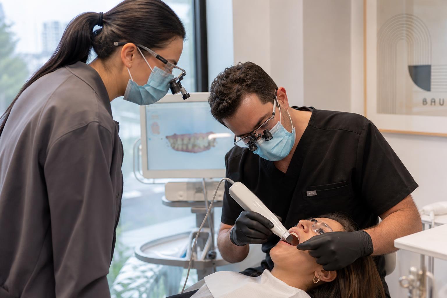 Chairside intraoral scanning training session